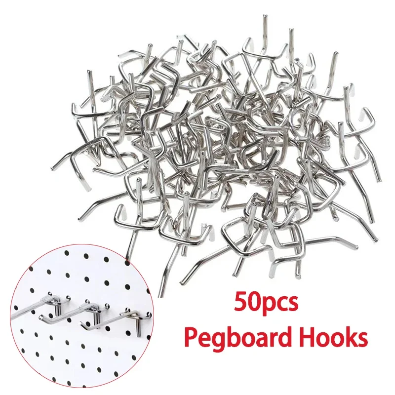 Workshop Tools.Hanging Board - Pegboard Hooks 50pcs Pegs Board Work