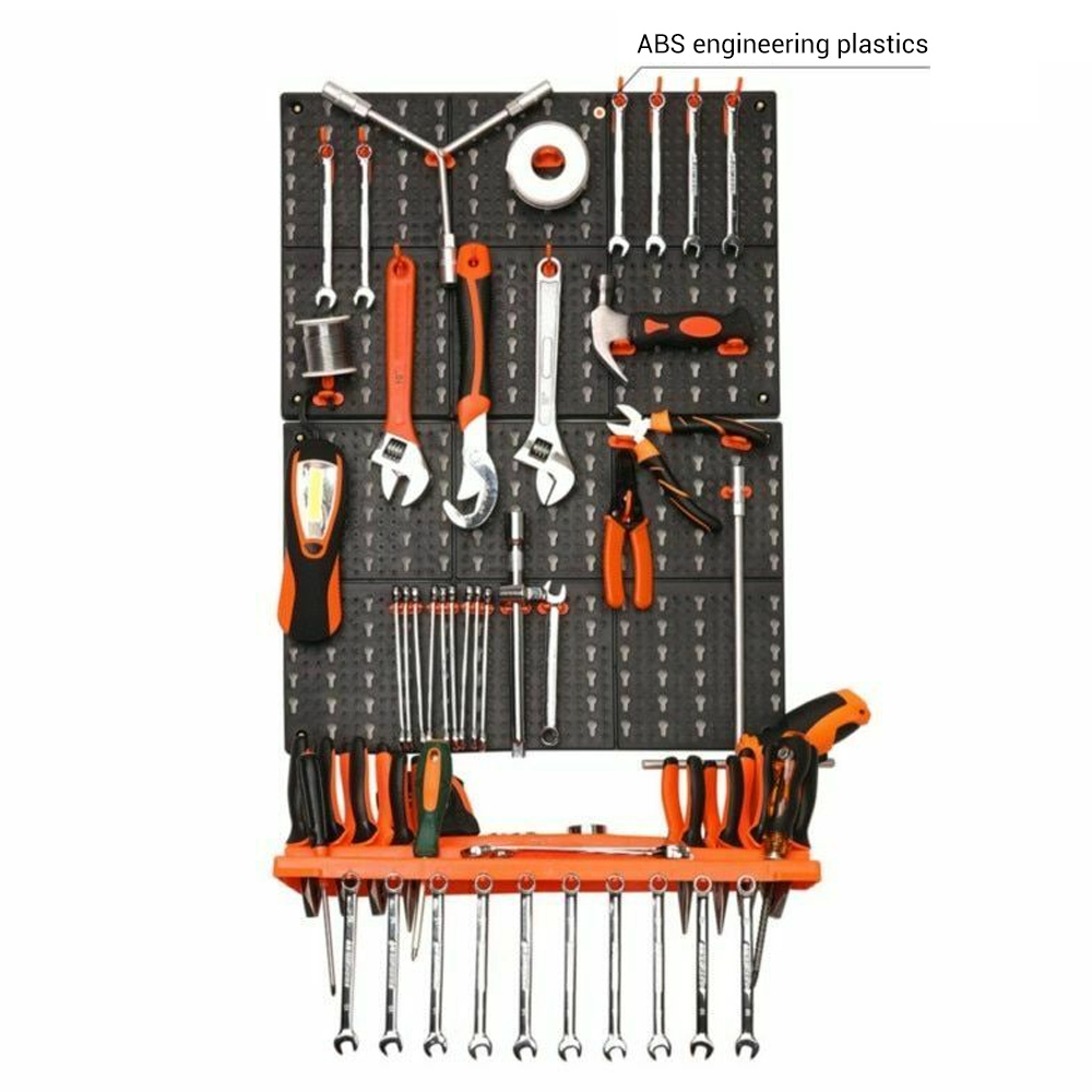 Workshop Tools.Hanging Board - 10pc Wall-Mounted Hardware Tool Holder Plastic
