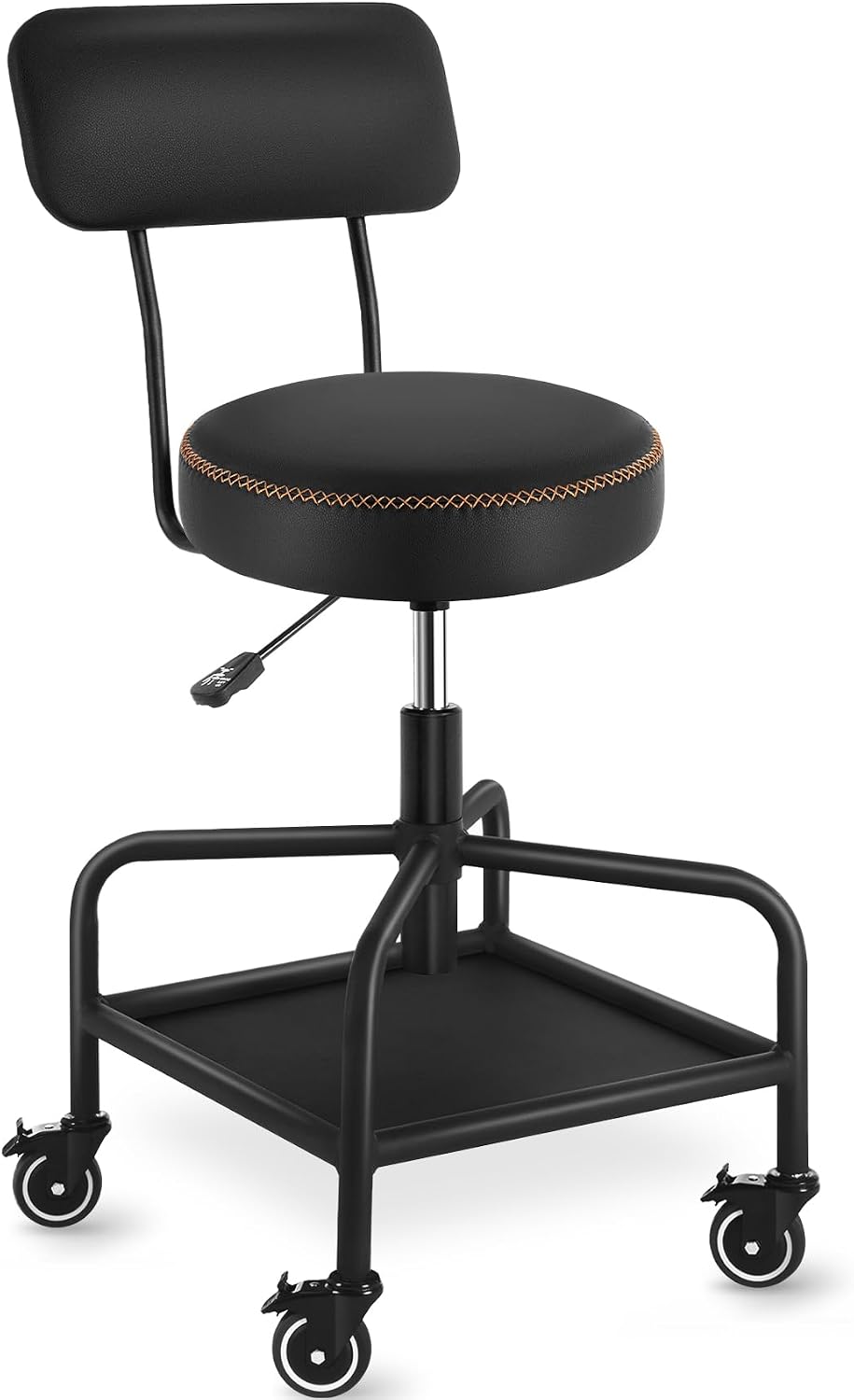 Tools In Mechanic Workshop - Rolling Garage Shop Stool With Lockable