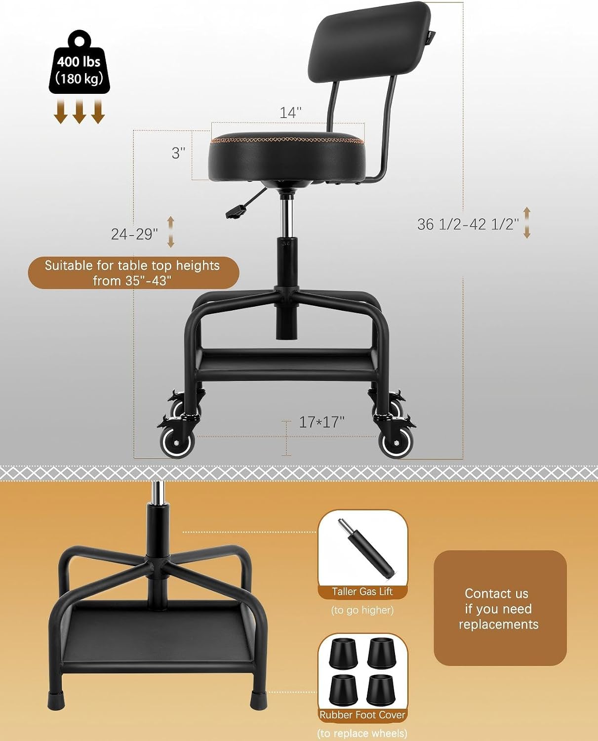 Rolling Garage Shop Stool With - Tools In Mechanic Workshop 评论和价格